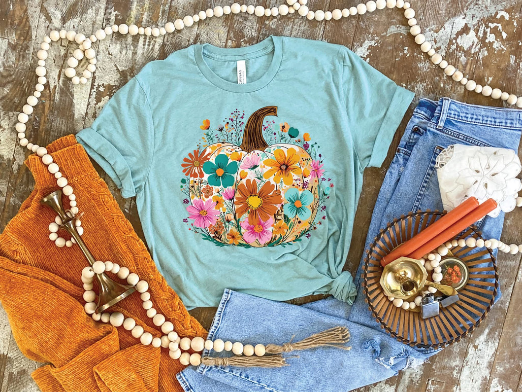 Floral Pumpkin Tee