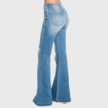 Load image into Gallery viewer, Petra 153-Distressed Super High Rise 70&#39;s Flare (Amy’s Fav!)
