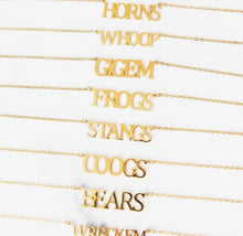Load image into Gallery viewer, Custom Mascot Necklace (leave desired name in notes at checkout)
