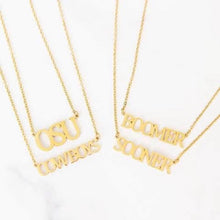 Load image into Gallery viewer, Custom Mascot Necklace (leave desired name in notes at checkout)
