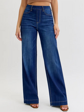Load image into Gallery viewer, Cello - Comfort Dark High Rise Pull-On Wide Leg Denim
