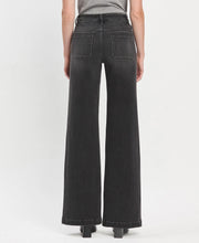 Load image into Gallery viewer, Vervet - High Rise Patch Pocket Black Wide Trouser Jeans T6569

