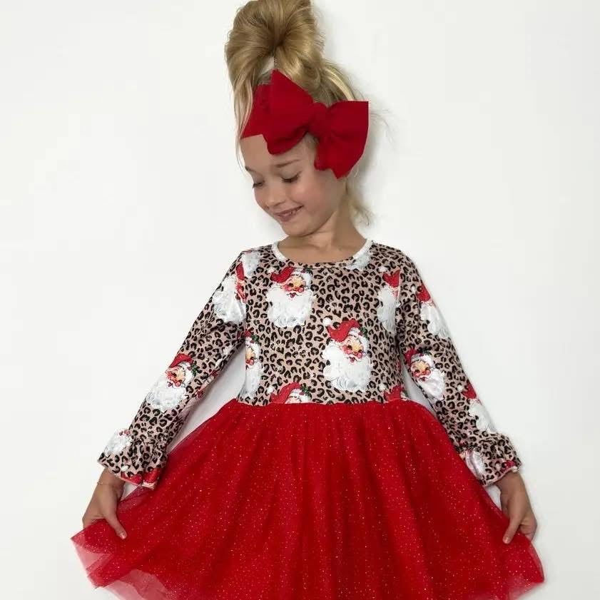 Red Leopard Santa Tutu Dress
