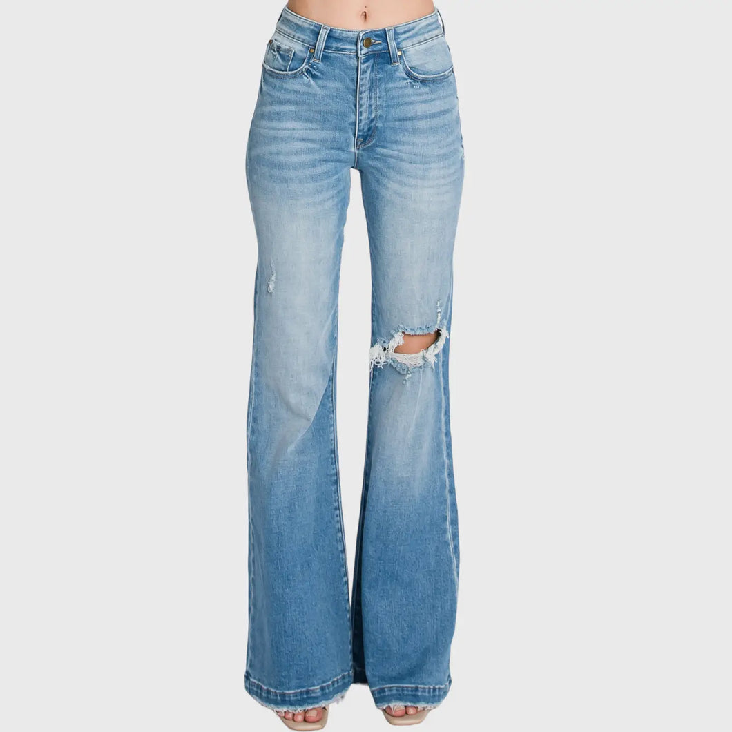 Petra 153-Distressed Super High Rise 70's Flare (Amy’s Fav!)
