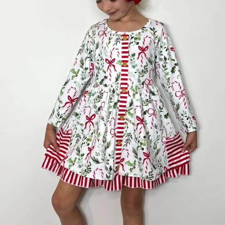 Whimsical Winter Candycane Dress